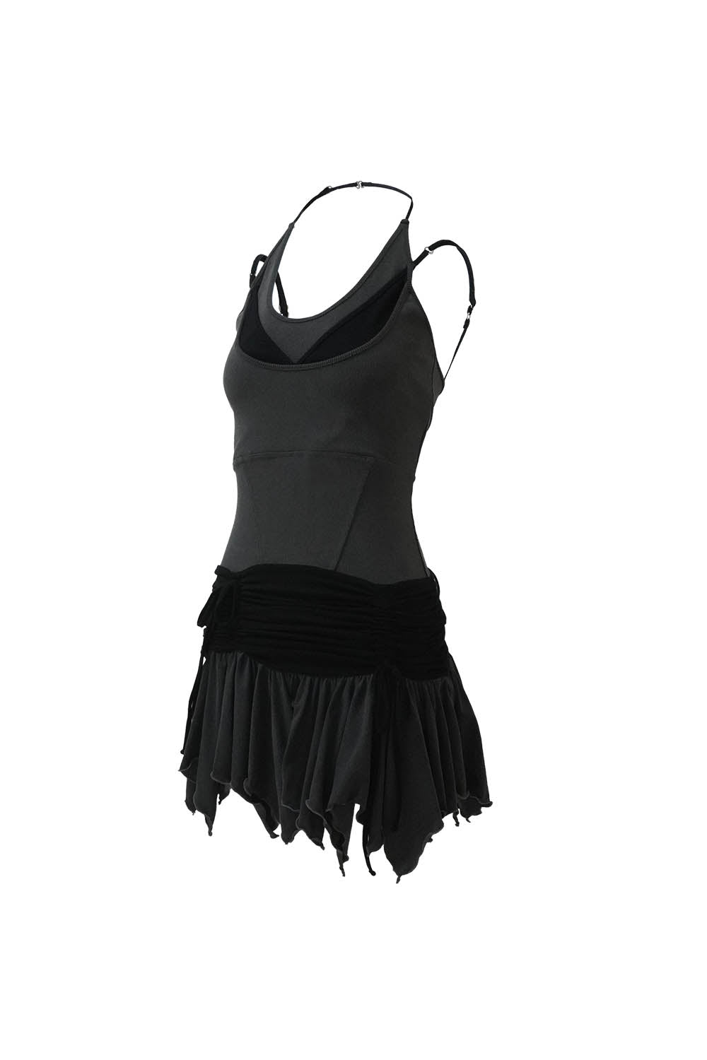 S shirring dress mini