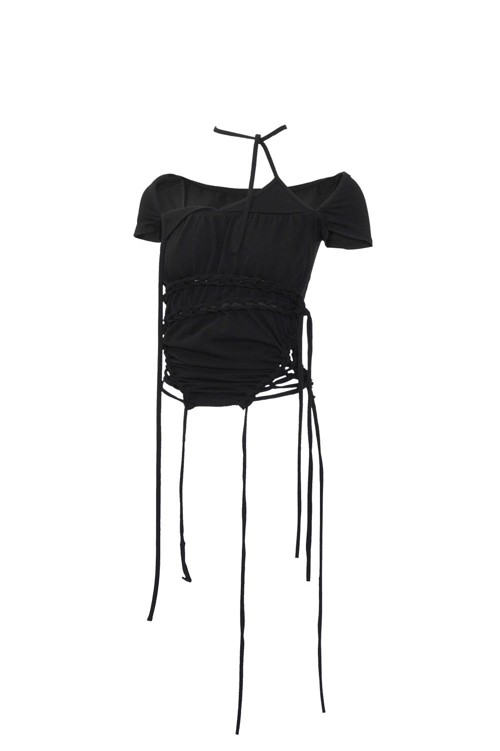 S snake laceup tops