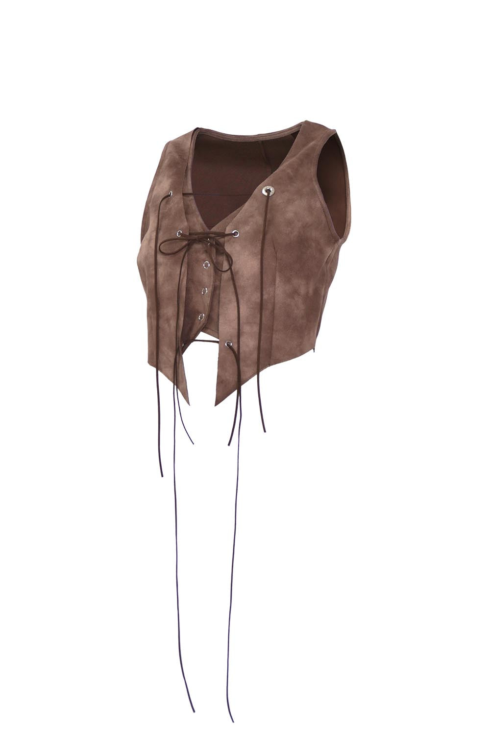 S cow lace up vest