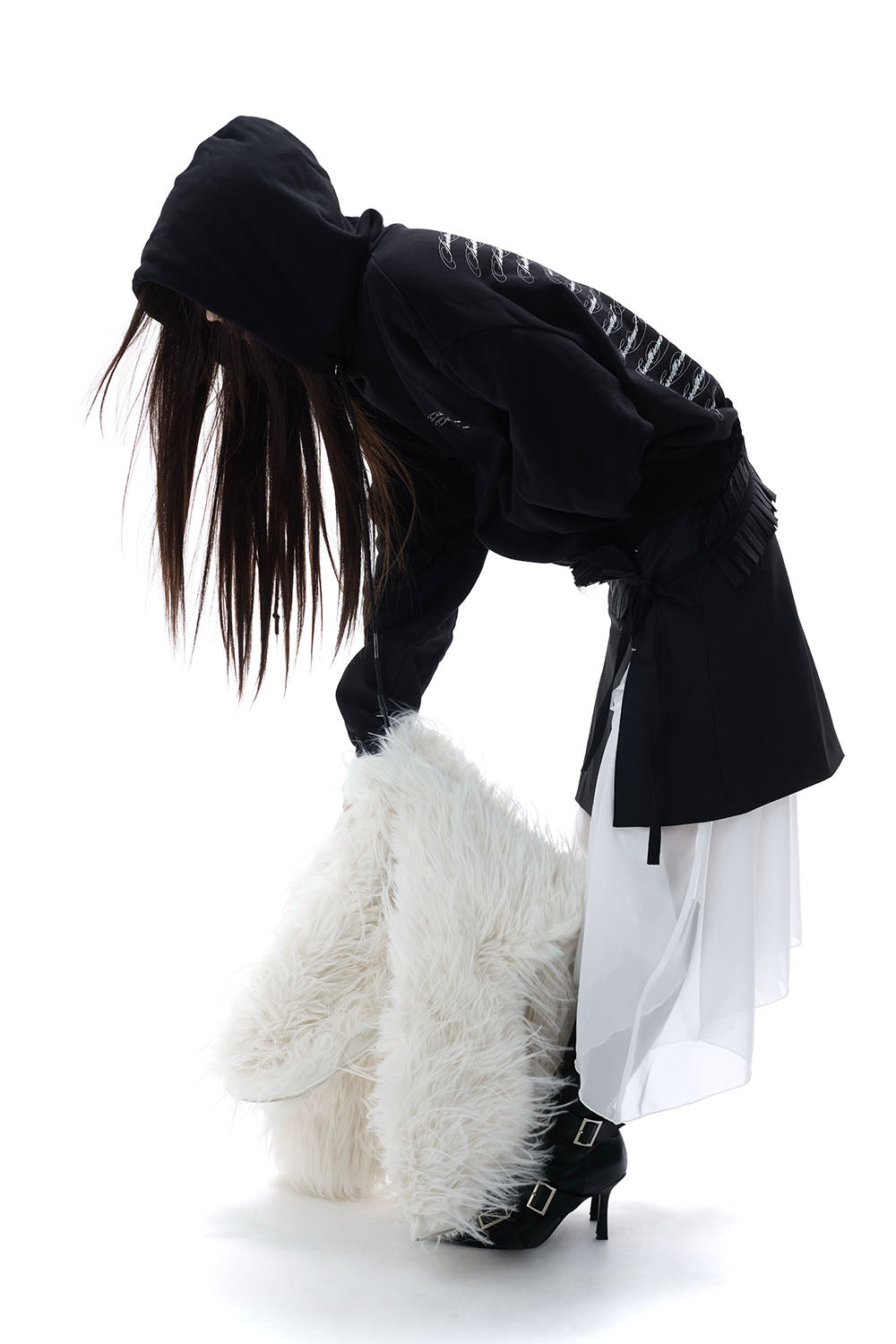 S structured drape midi skirt