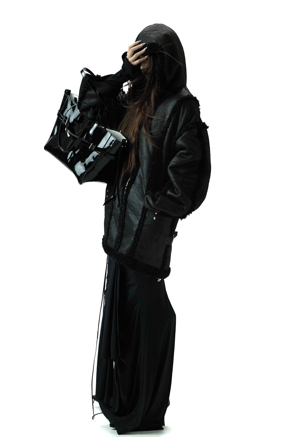 S drape knot maxi skirt