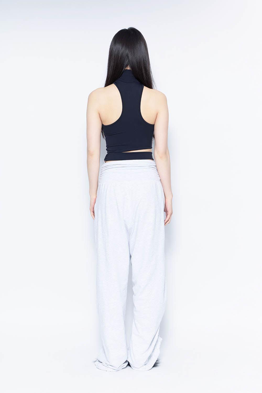 S ribbon smocking sweat pants