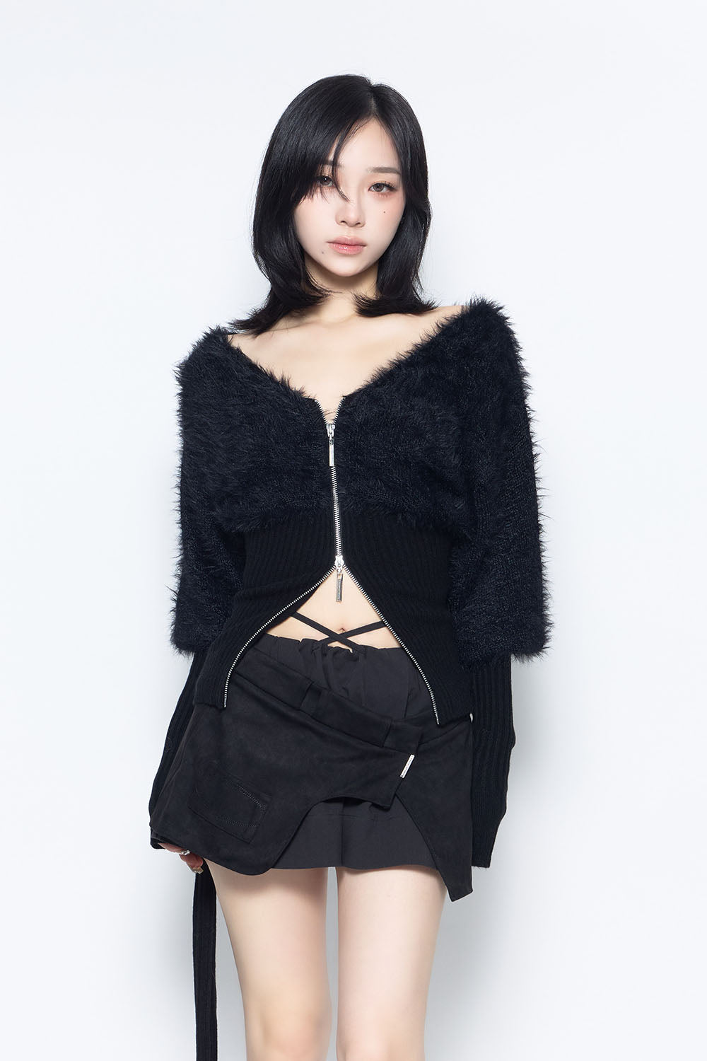 トップス theredthread S contrast zip knit THEREDTHREAD / ザレッドスレッド】S contrast zip knit