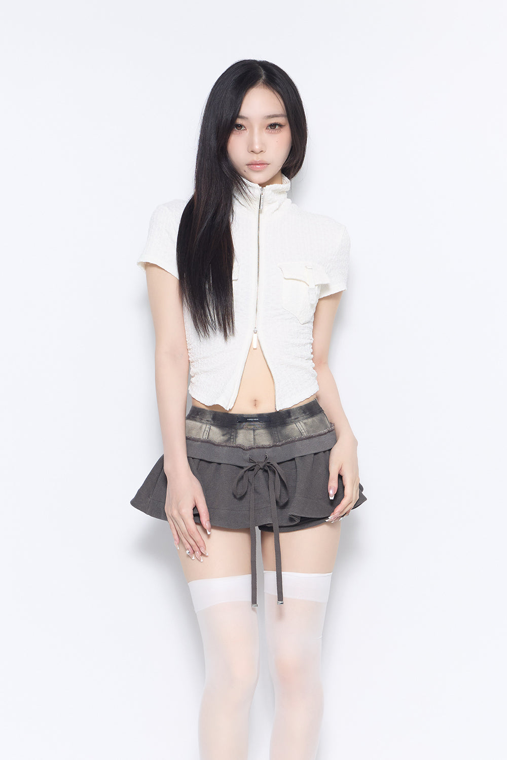 トップス theredthread w zip cord shirt THEREDTHREAD / ザレッドスレッド】w zip garter tops