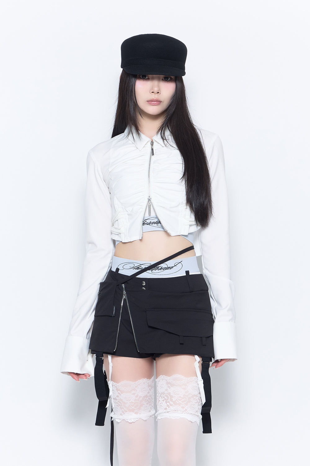 THEREDTHREAD / ザレッドスレッド】burlesque gather shirt