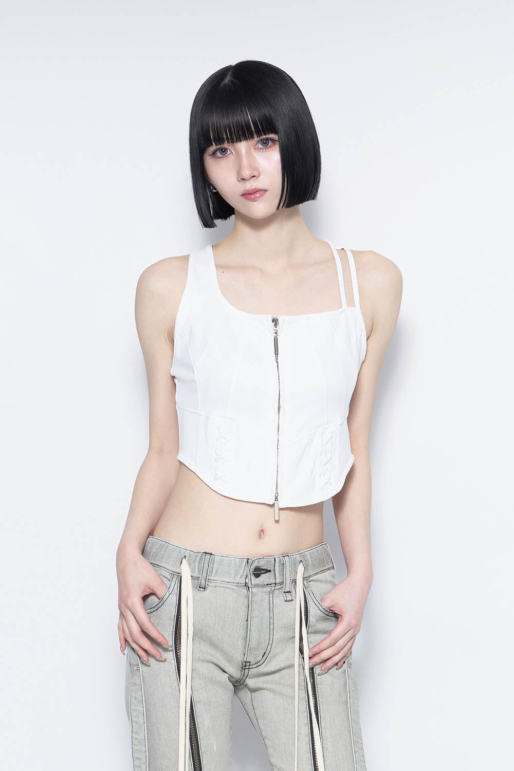 トップス theredthread  S corset camisole thread THEREDTHREAD / ザレッドスレッド】S corset camisole thread