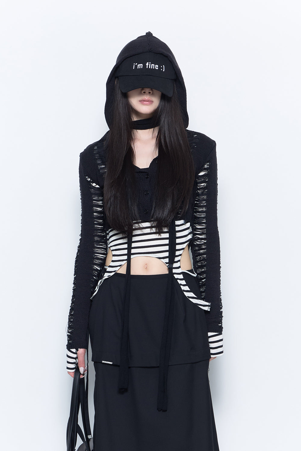 トップス theredthread laddering knit hoodie THEREDTHREAD / ザレッドスレッド】laddering knit hoodie