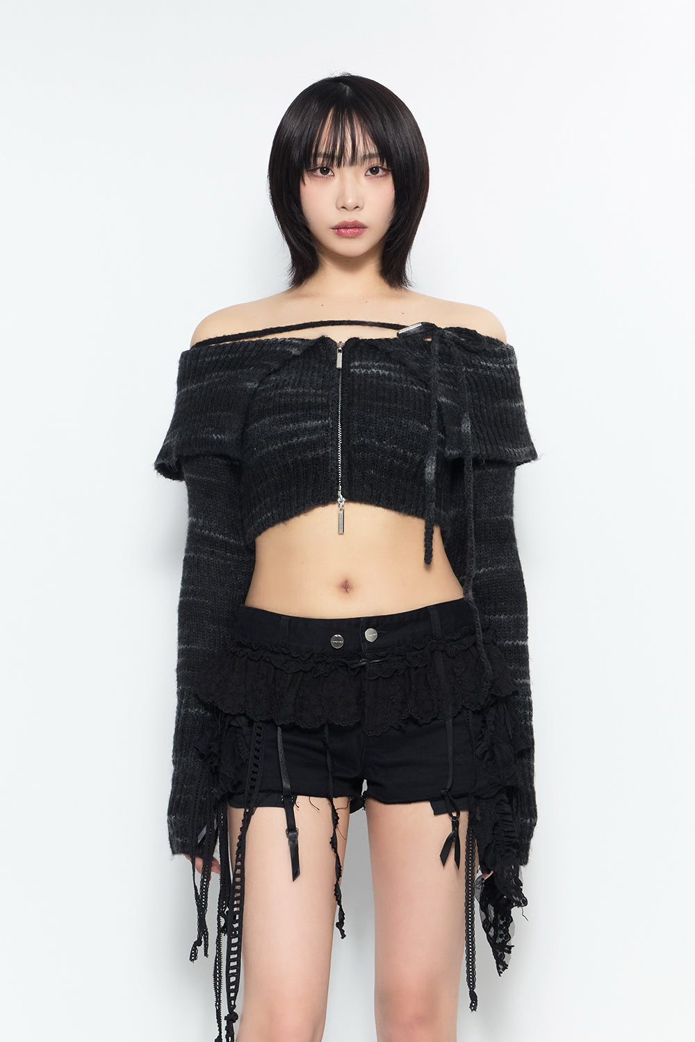 THEREDTHREAD / ザレッドスレッド】folded crop knit