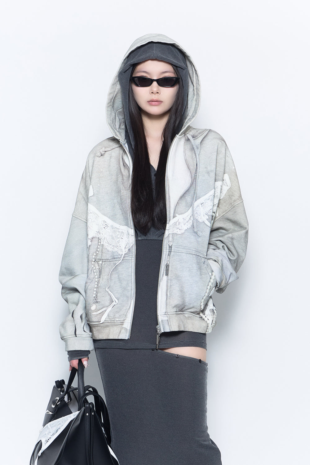 ジャケット・アウター theredthread print hoodie 2 toys gray THEREDTHREAD / ザレッドスレッド】print hoodie 2 toys