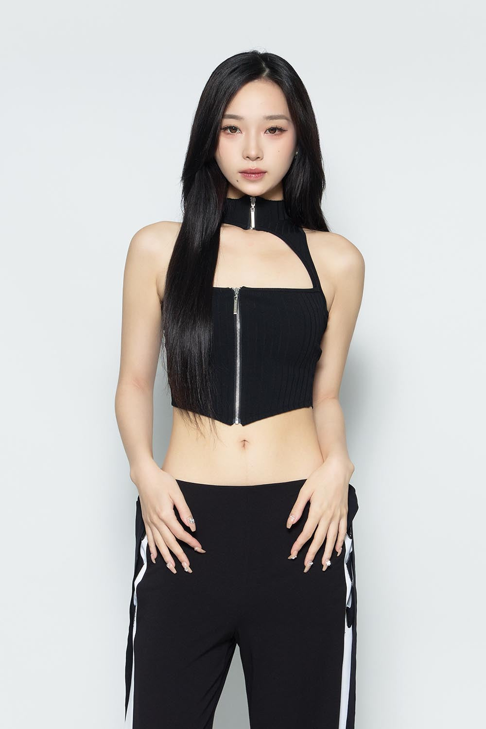 THEREDTHREAD ザレッドスレッド THEREDTHREAD / ザレッドスレッド】S asymmetric zip up tank
