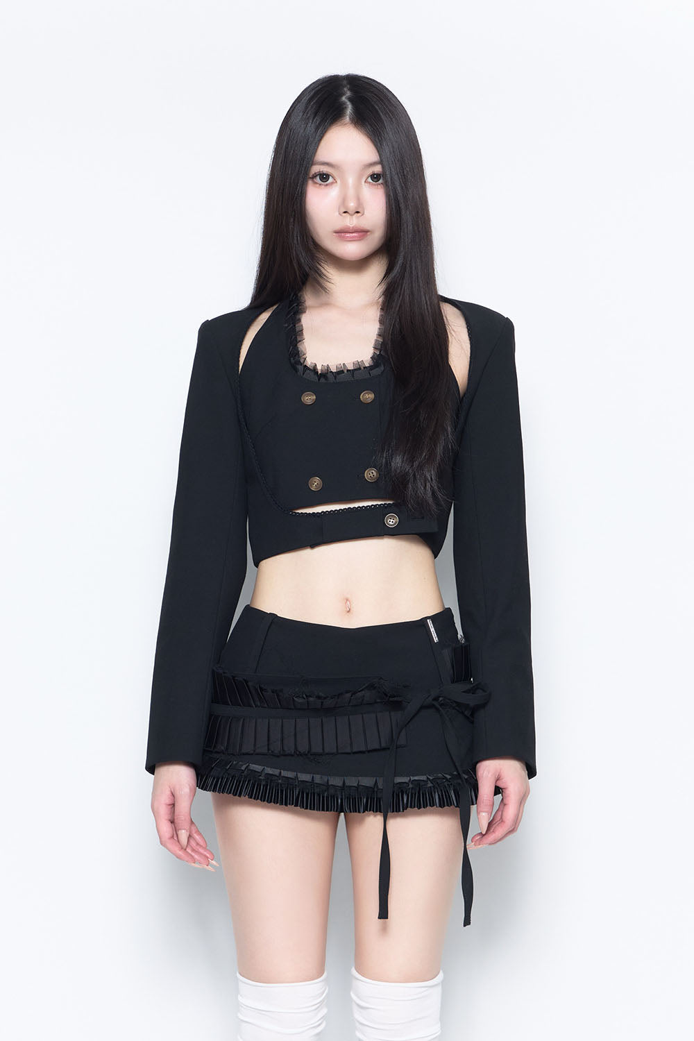 THEREDTHREAD / ザレッドスレッド】S lace trim suit ensemble