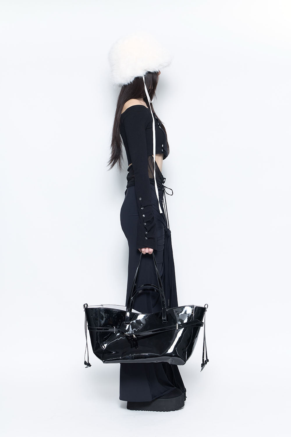 S drape knot maxi skirt