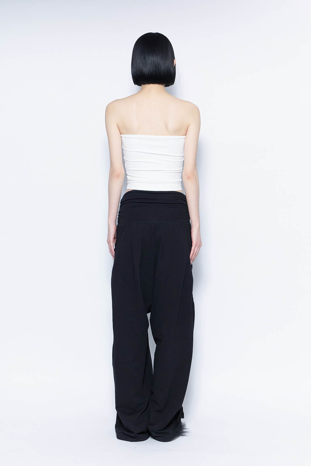 S ribbon smocking sweat pants