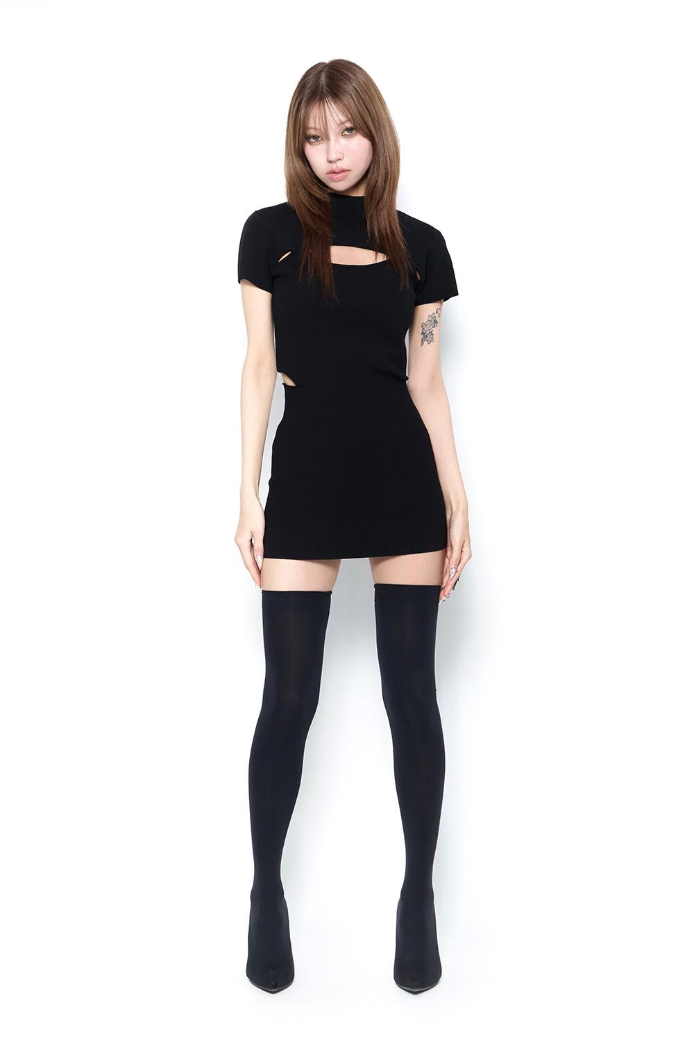 超激安 slit ザレッドスレッド】S / THEREDTHREAD open mini dress ワンピース