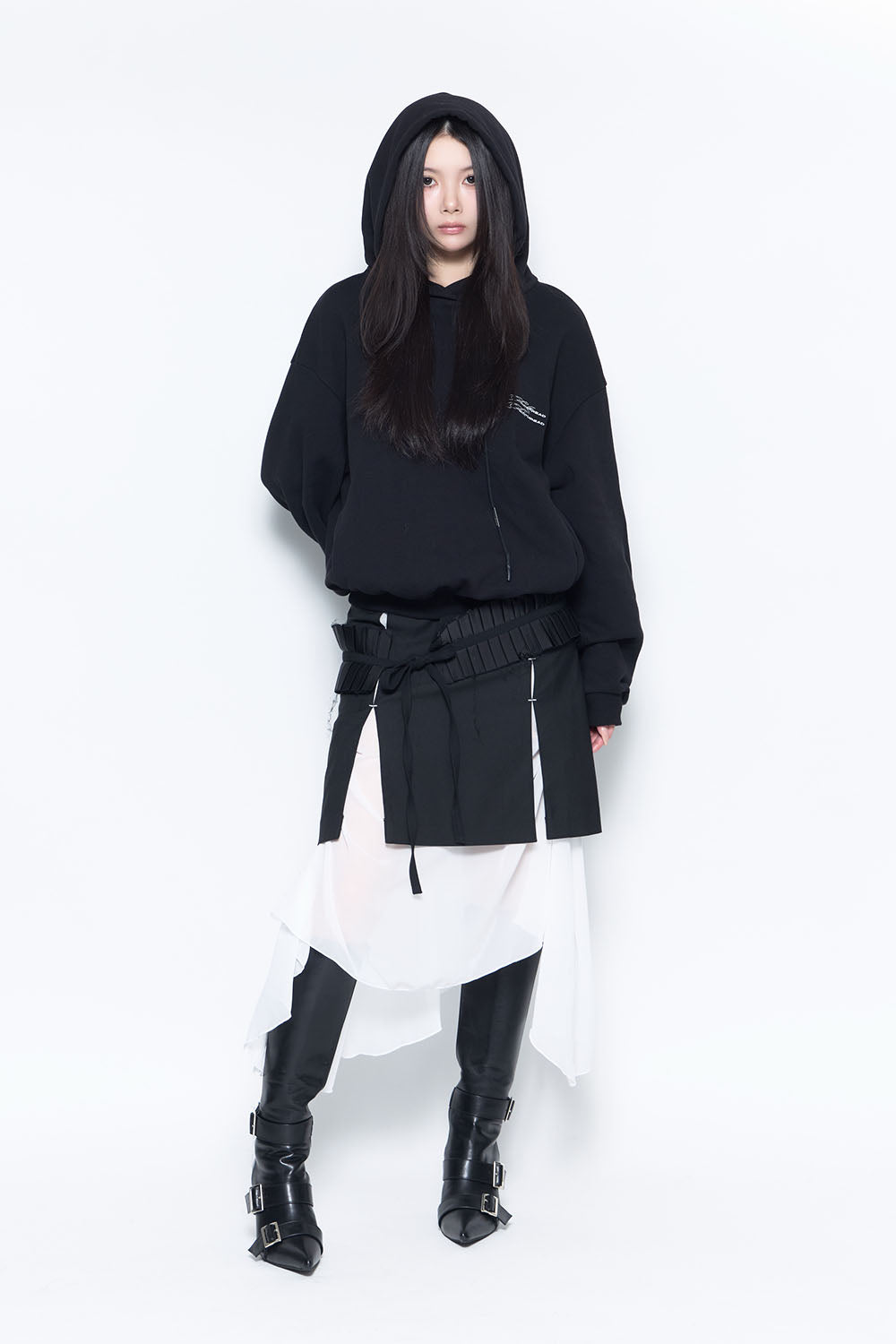 S structured drape midi skirt