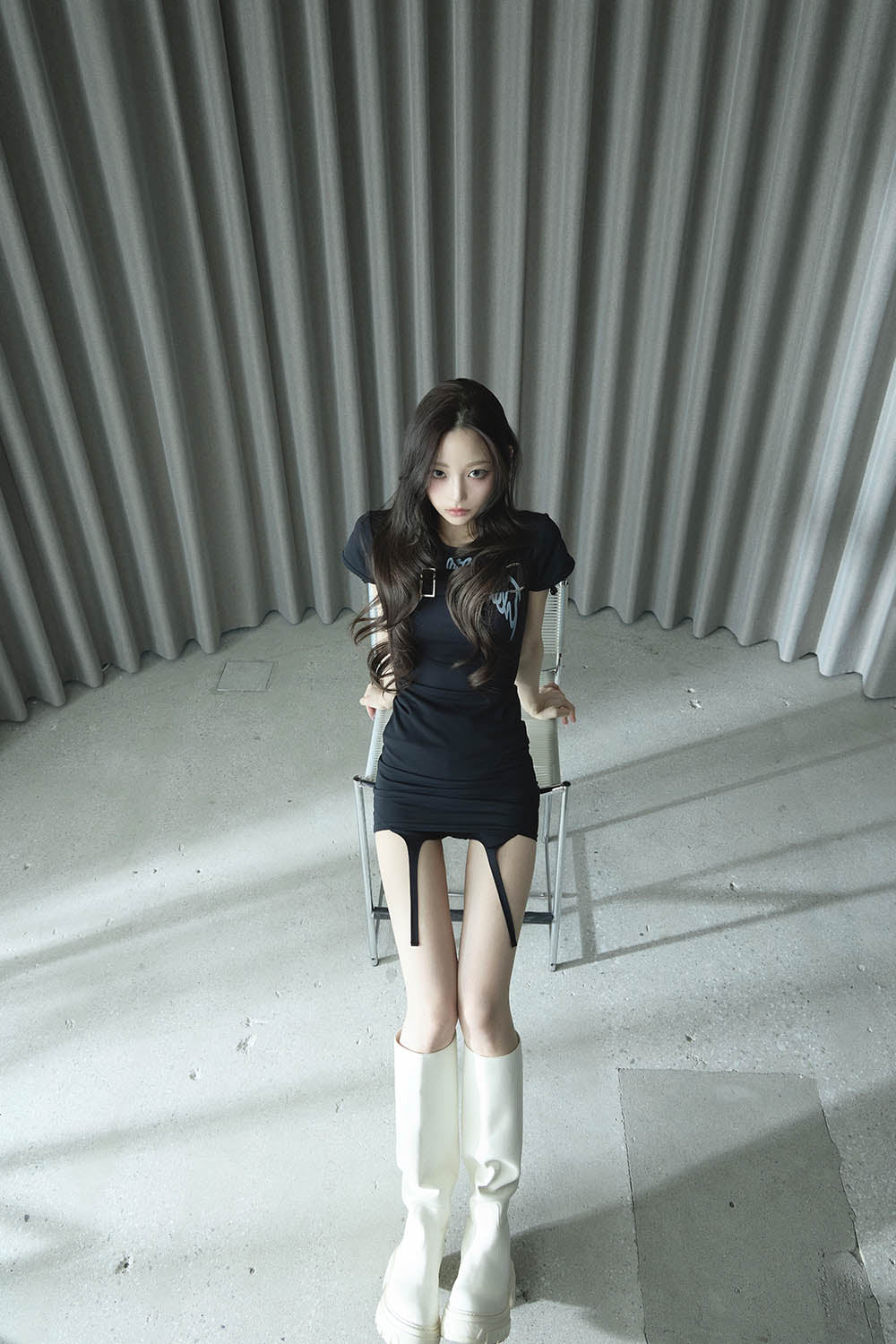 S garter bare shorts set