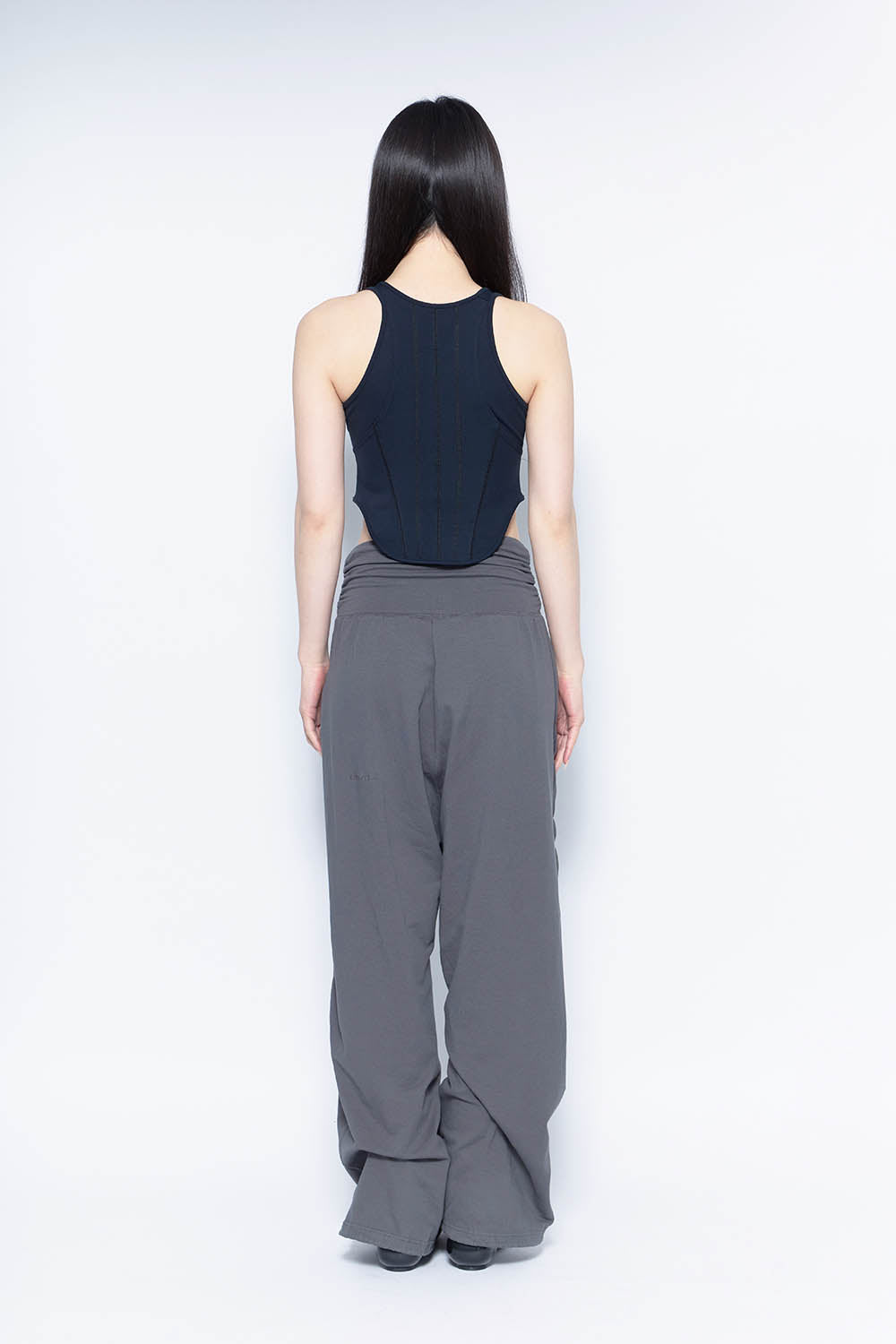 S ribbon smocking sweat pants