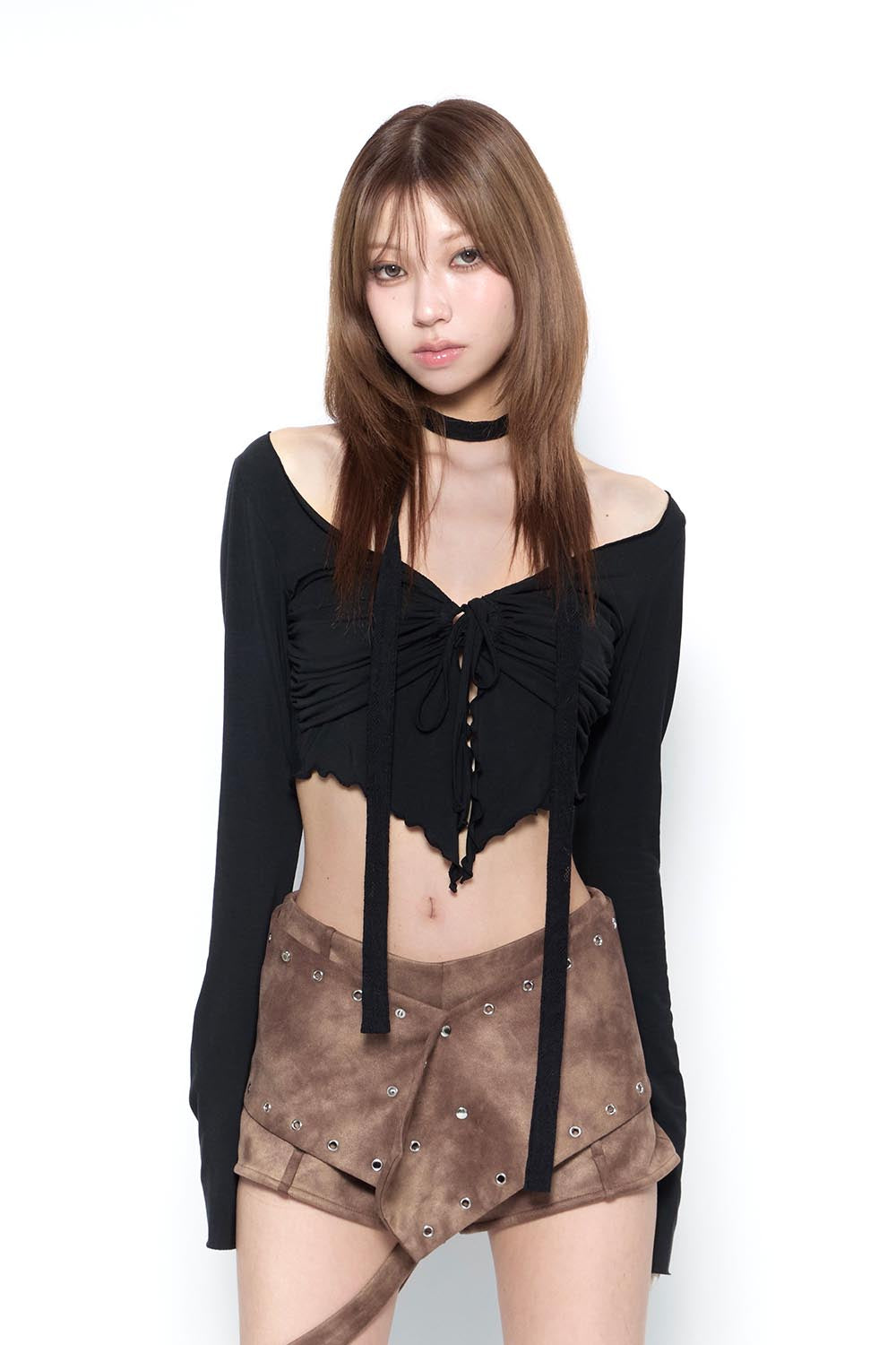 THEREDTHREAD / ザレッドスレッド】S shirring butterfly tops
