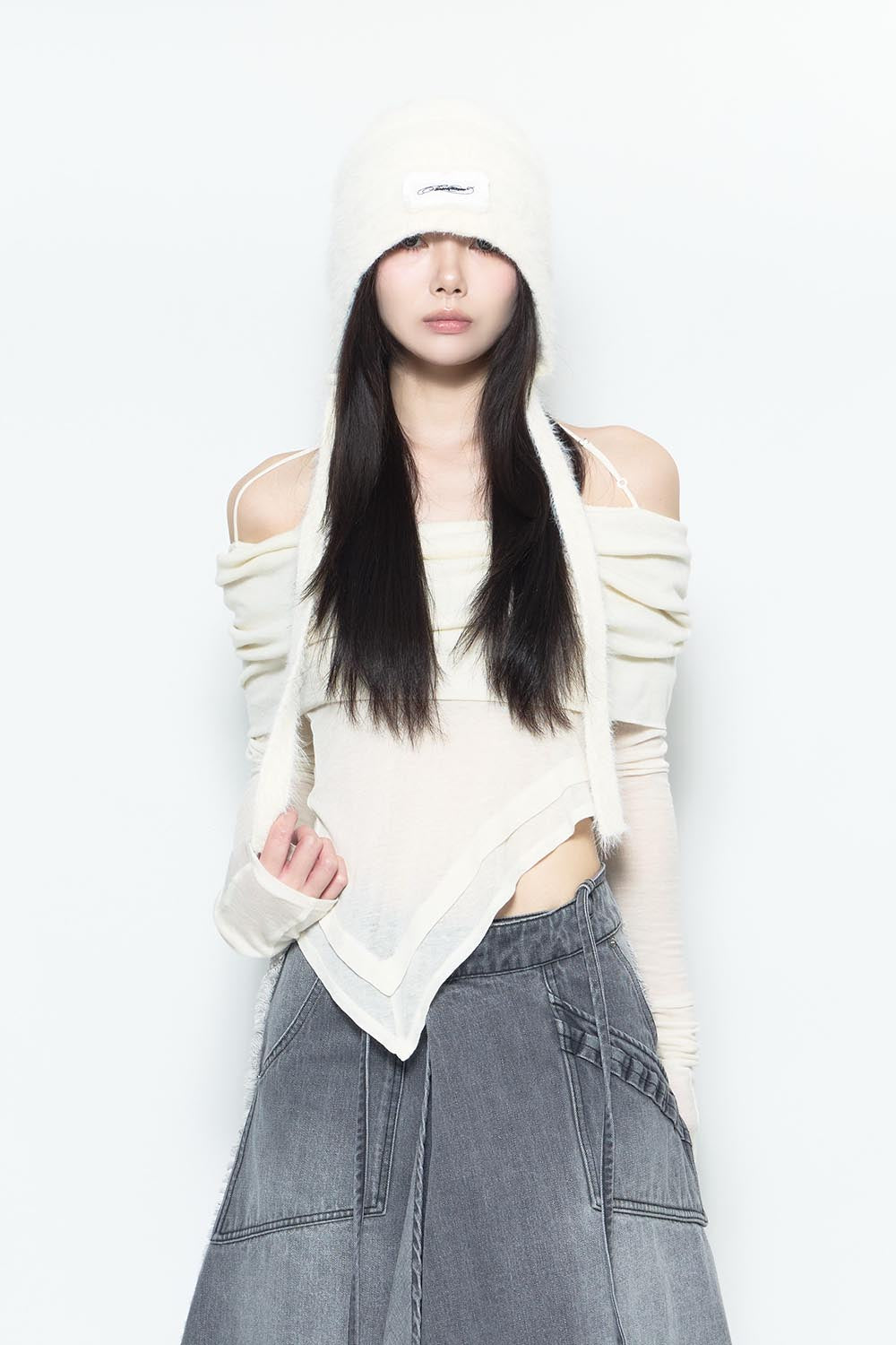 トップス theredthread S drop off shoulder tops THEREDTHREAD / ザレッドスレッド】S strap off shoulder tops