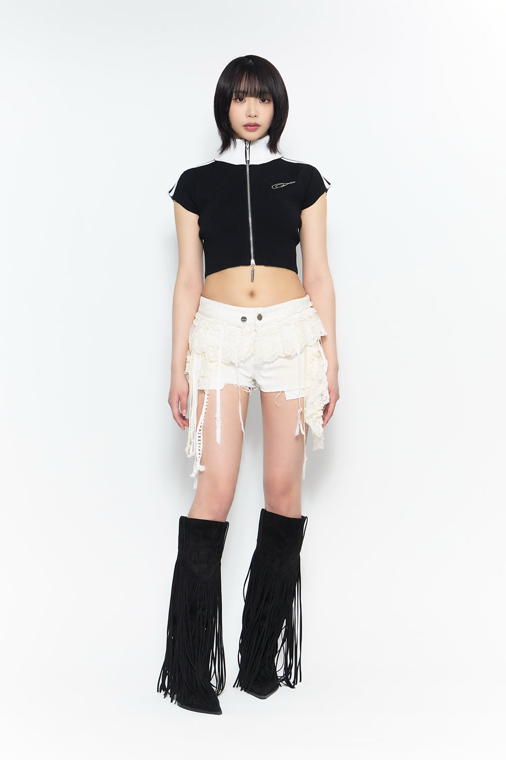 ワンピース theredthread veil frill garter shorts THEREDTHREAD / ザレッドスレッド】veil frill garter shorts
