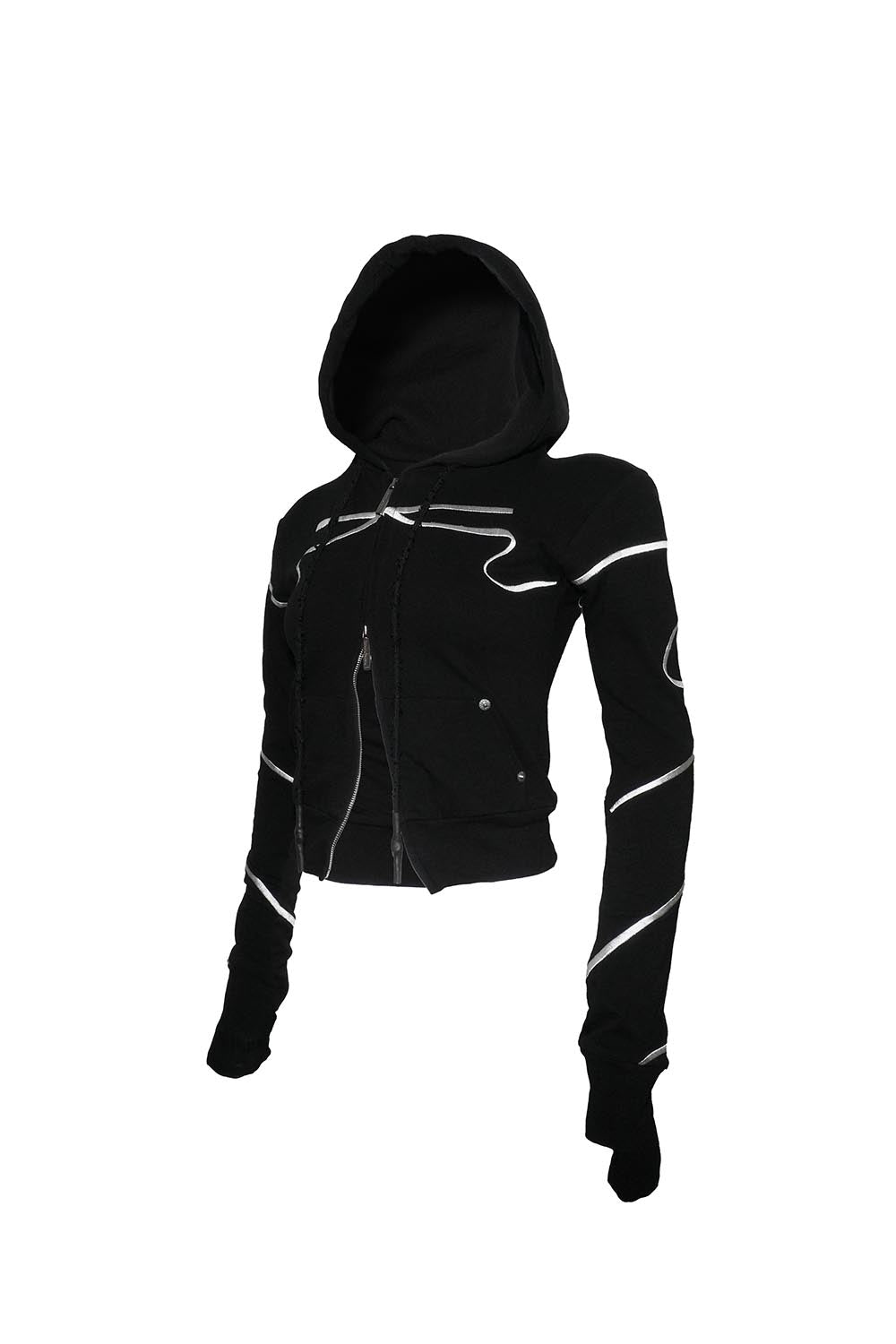 S embroidery ribbon hoodie