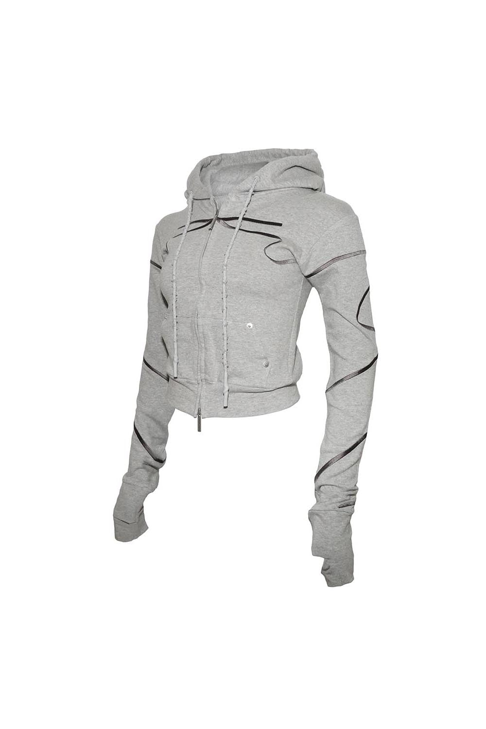S embroidery ribbon hoodie