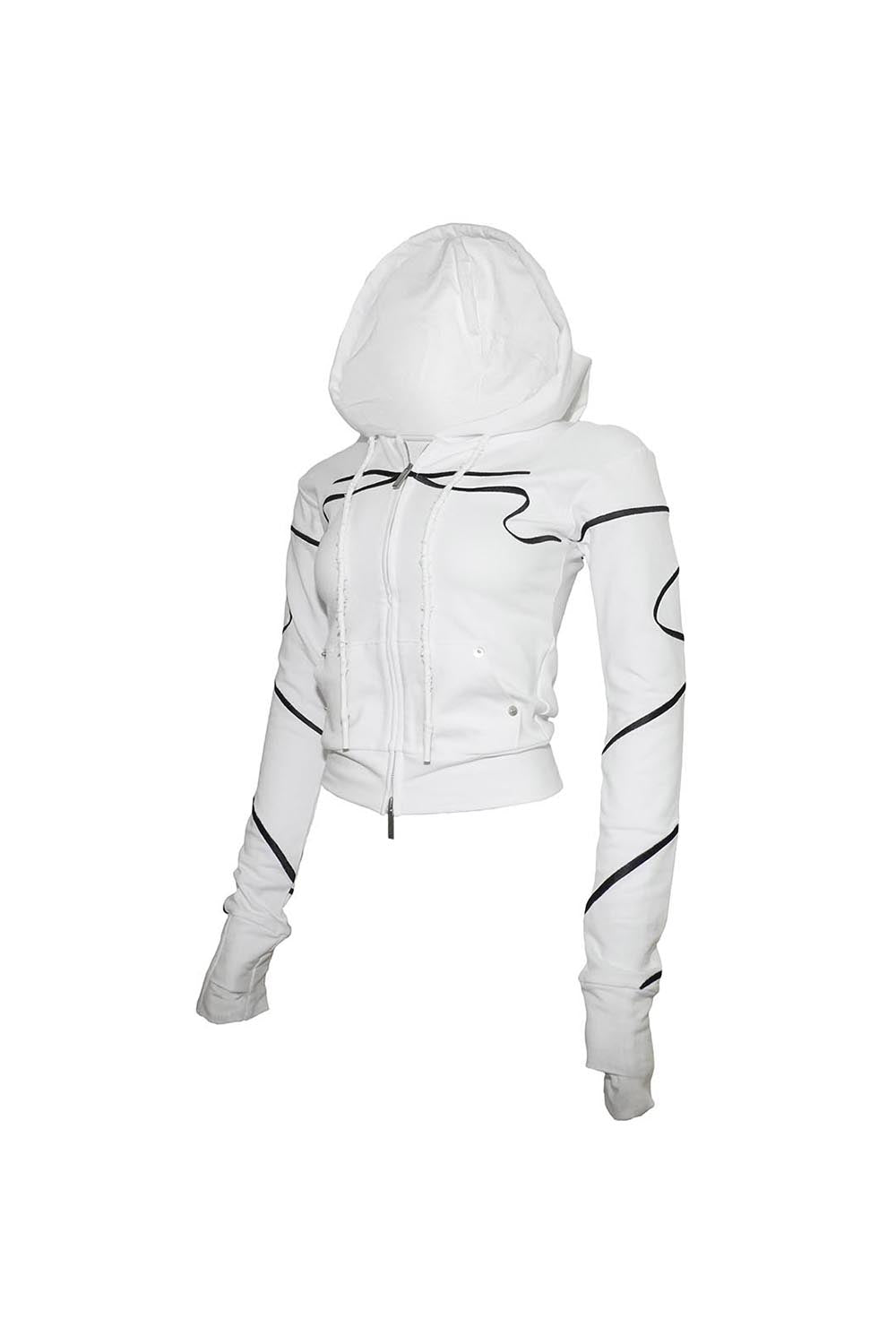 S embroidery ribbon hoodie