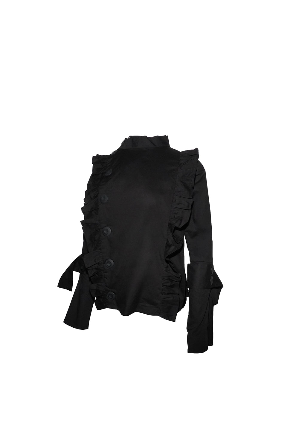 button frill blouse