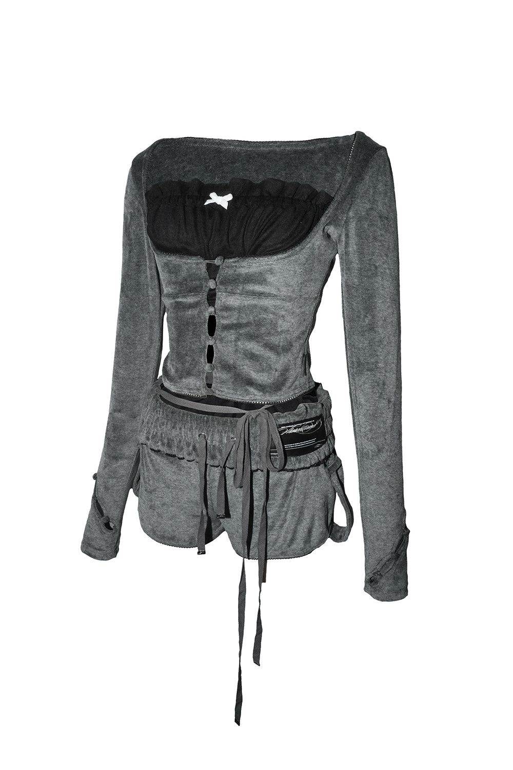 bicolor terry shorts set