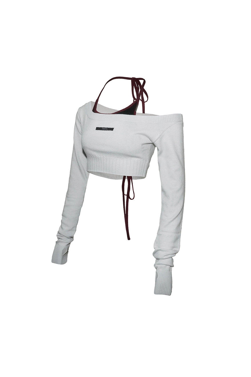 layered neck knit cropped