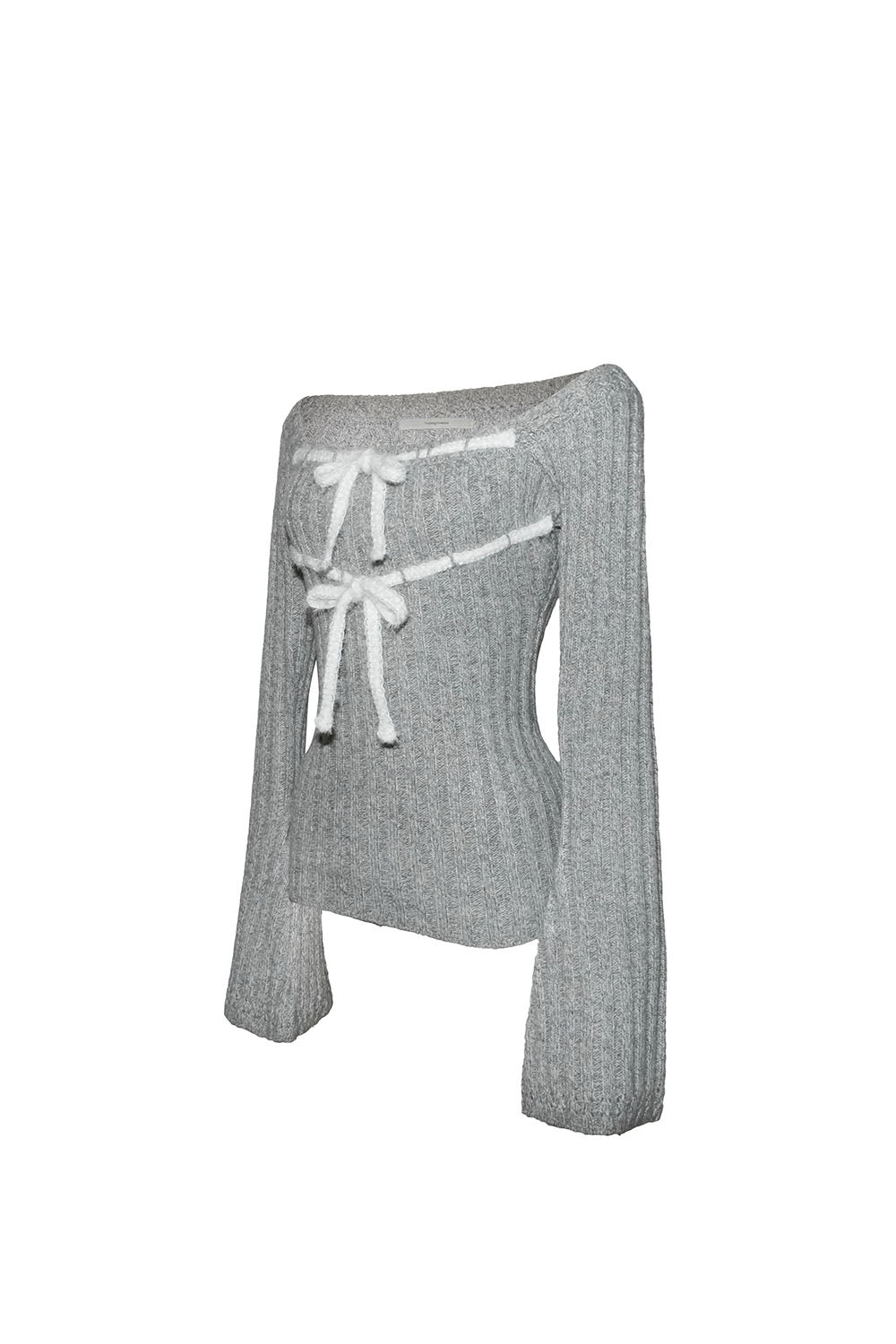 S rib knit tops ribbon