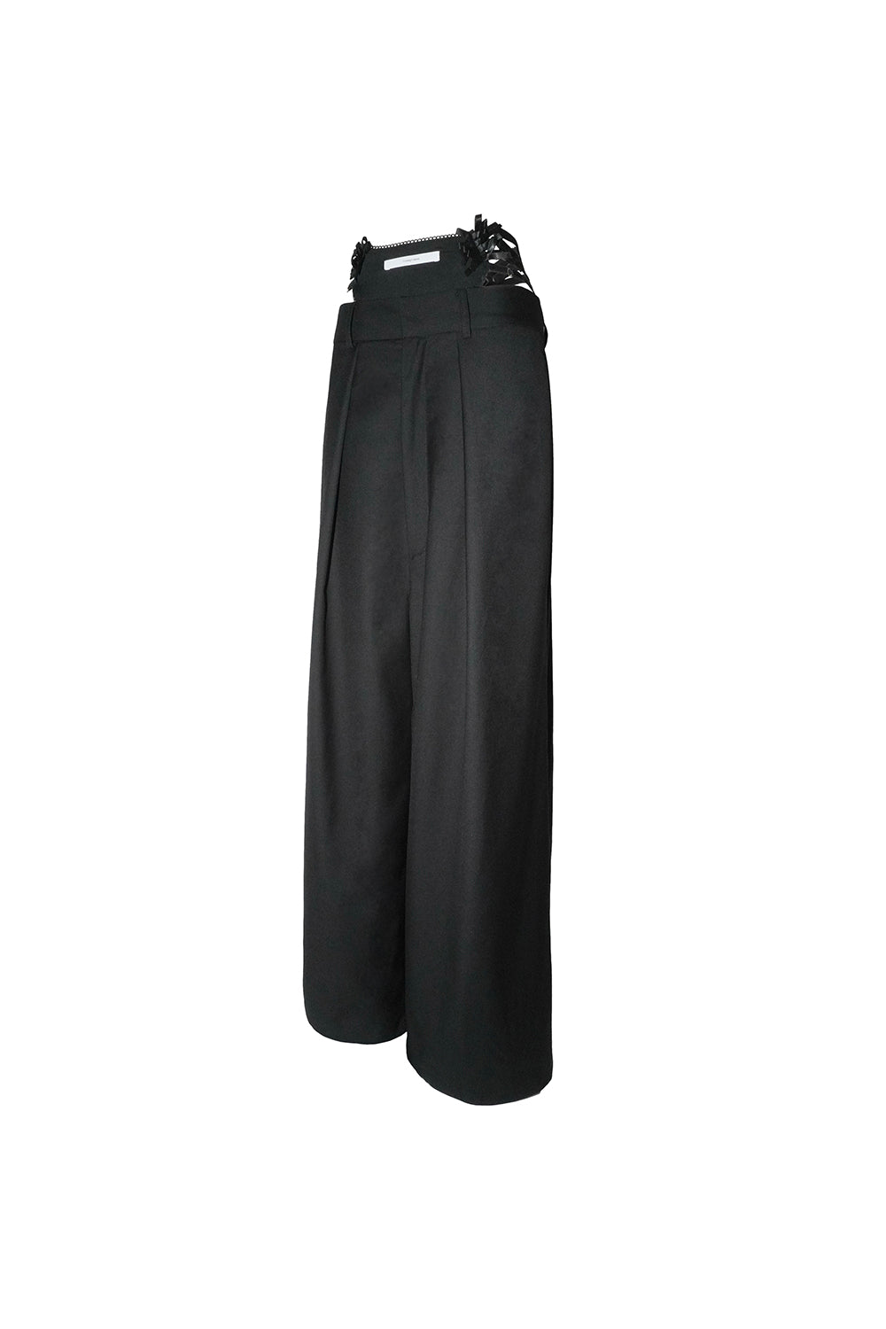 strap layered slacks ribbon