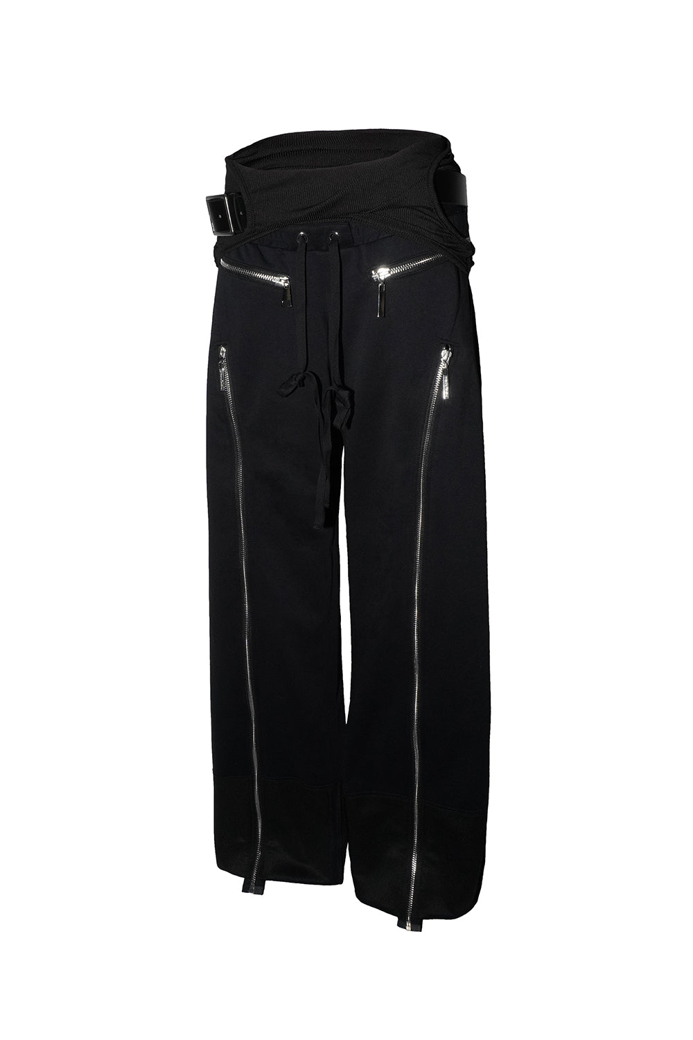 layered zip pants