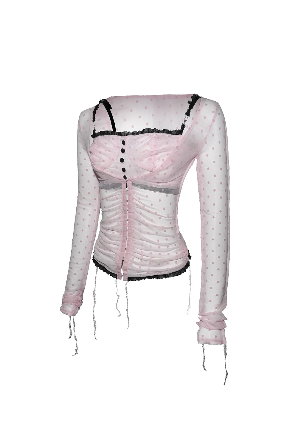 dot ruched tulle set