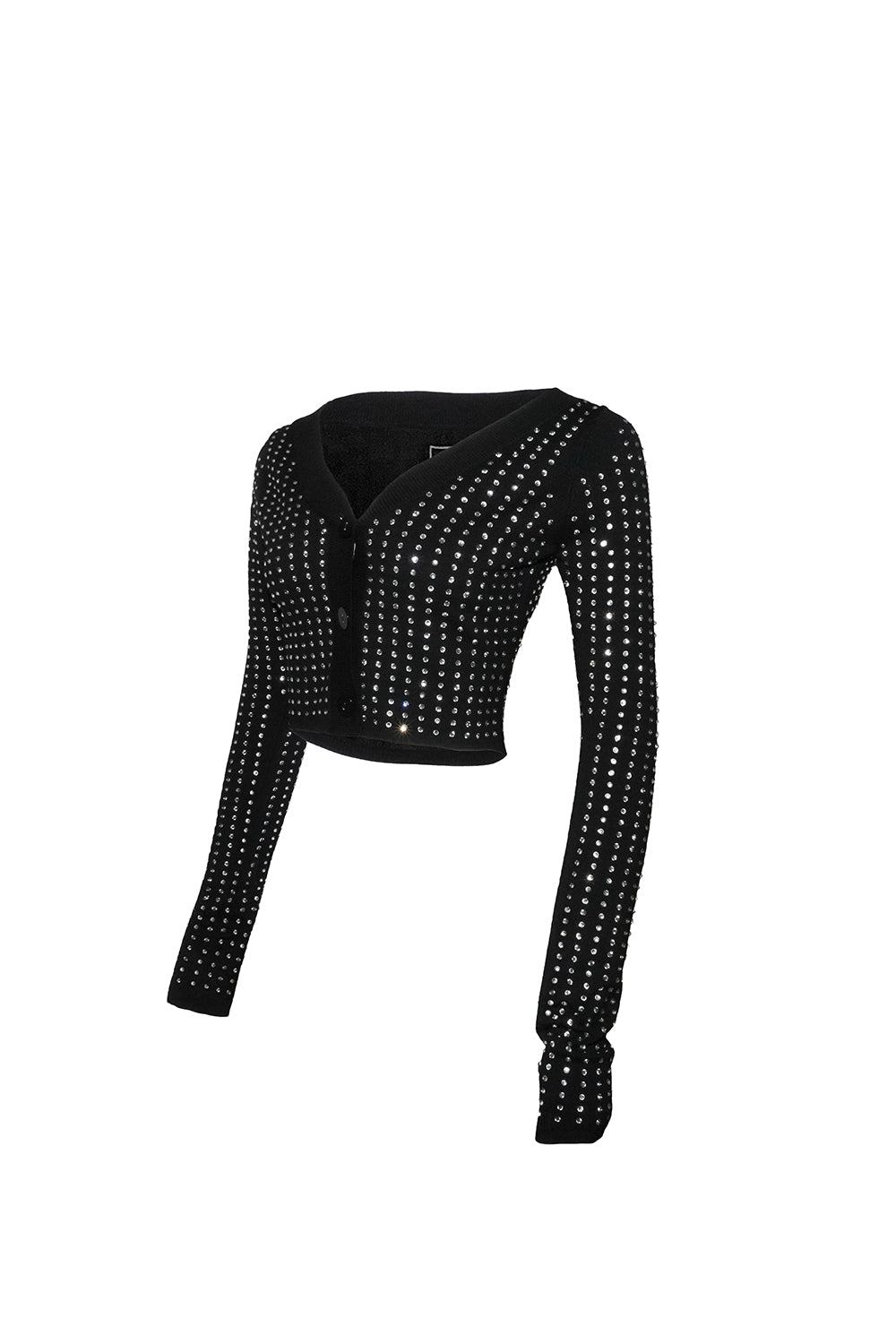 THEREDTHREAD / ザレッドスレッド】S rhinestone cardigan cropped