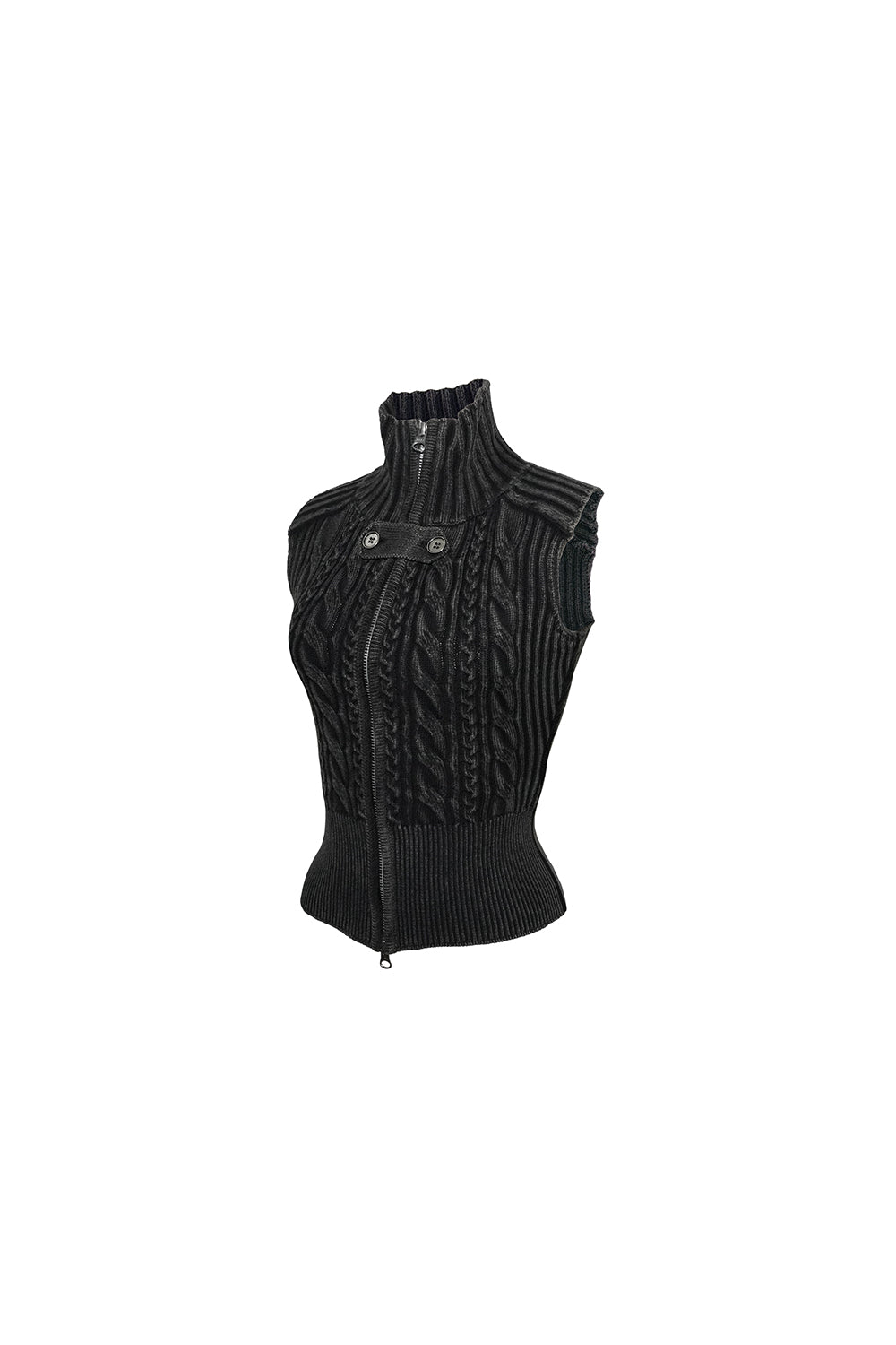 THEREDTHREAD】flame zip knit tops