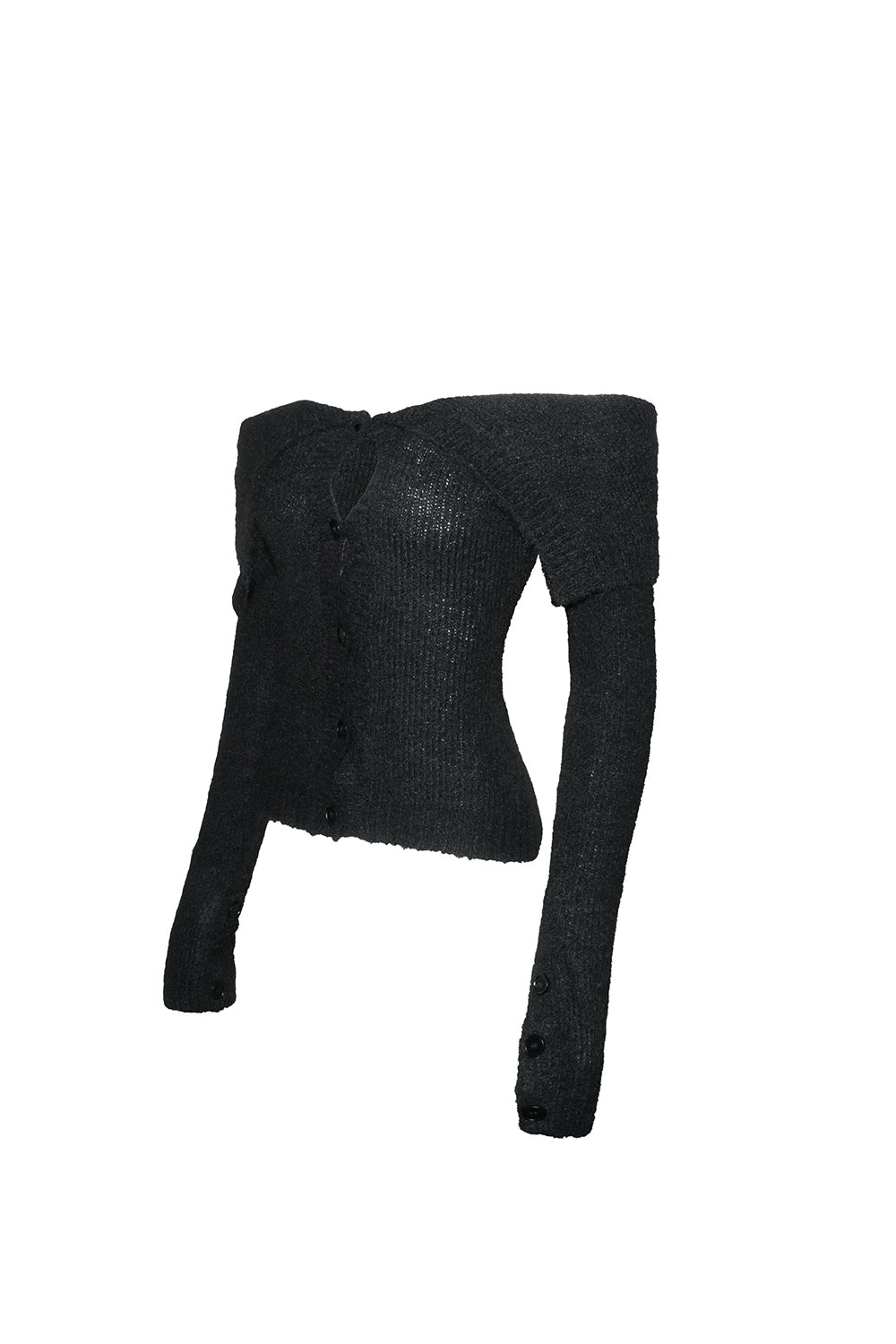 S fold collar offshoulder knit