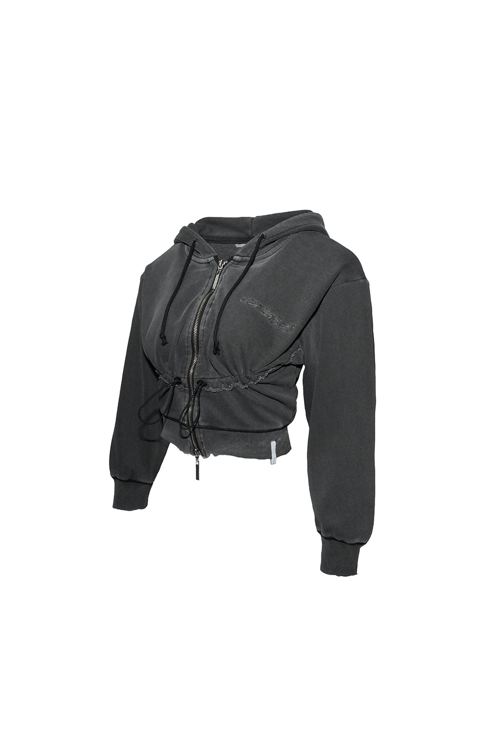 mid sleeve cropped hoodie 2