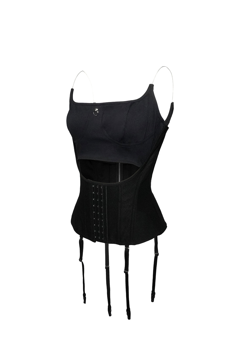 pointed garter corset