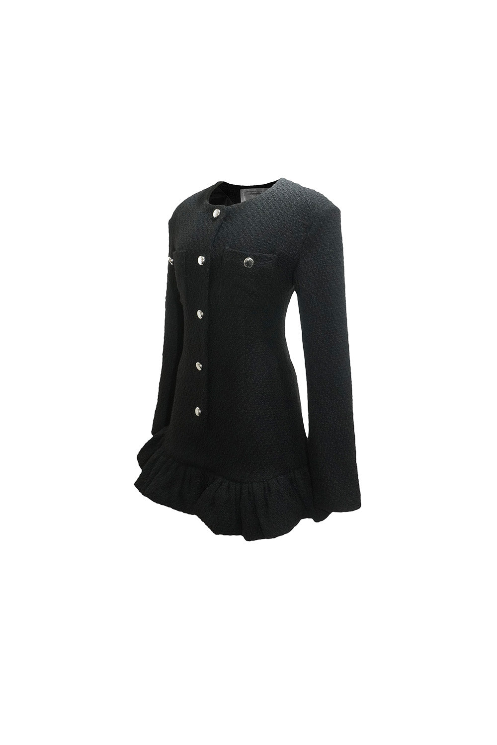 S tweed balloon dress mini