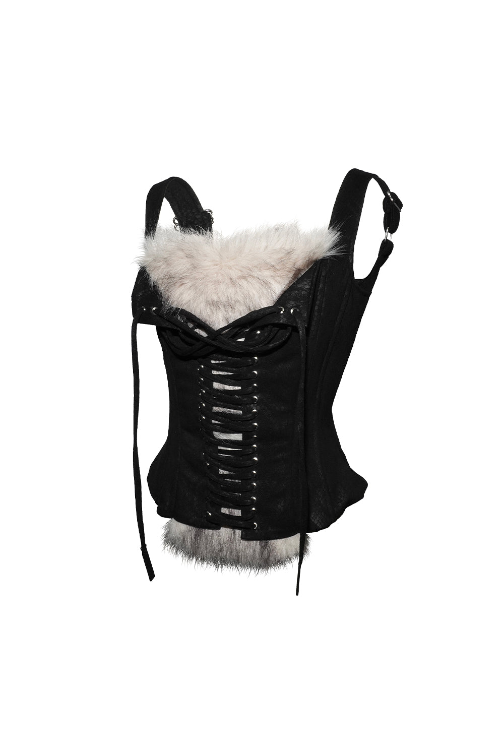 python fur corset tops