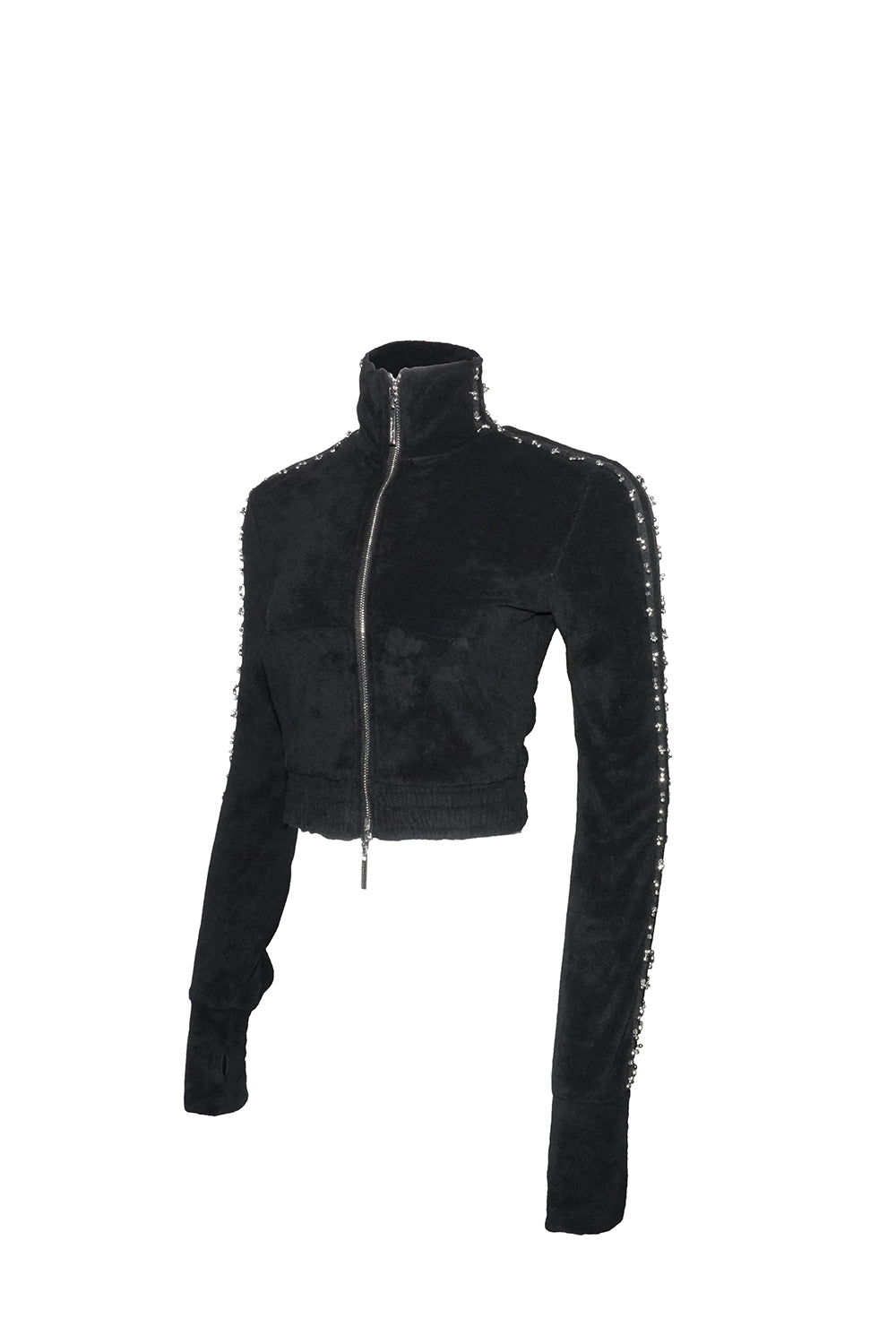 S beaded track jersey jacket