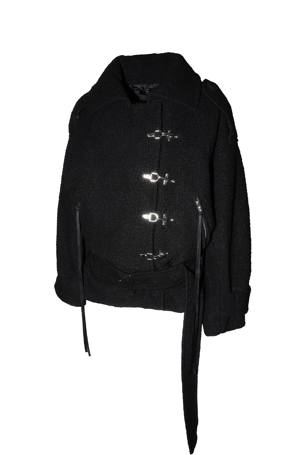 brushed belted coat