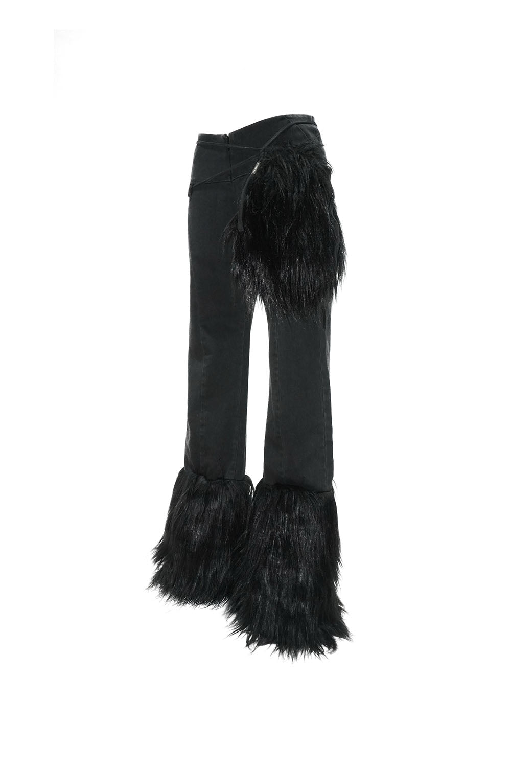 S fur trim denim