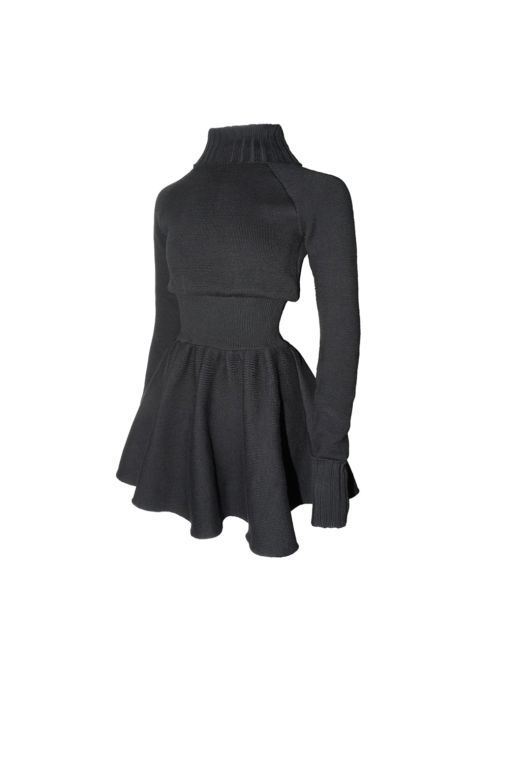 S structured flare knit dress
