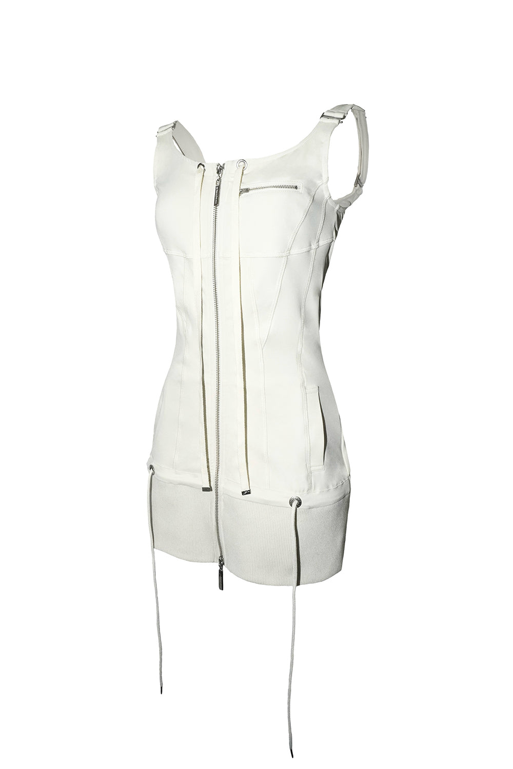 jersey zip dress mini