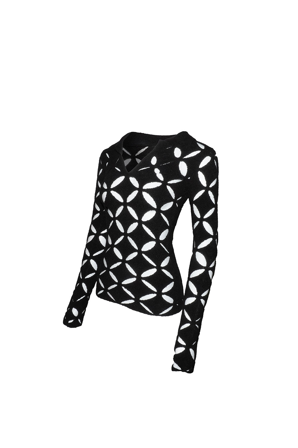 S knit fit tops repeat petal