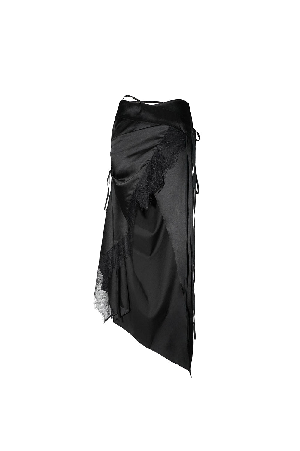gathered satin skirt