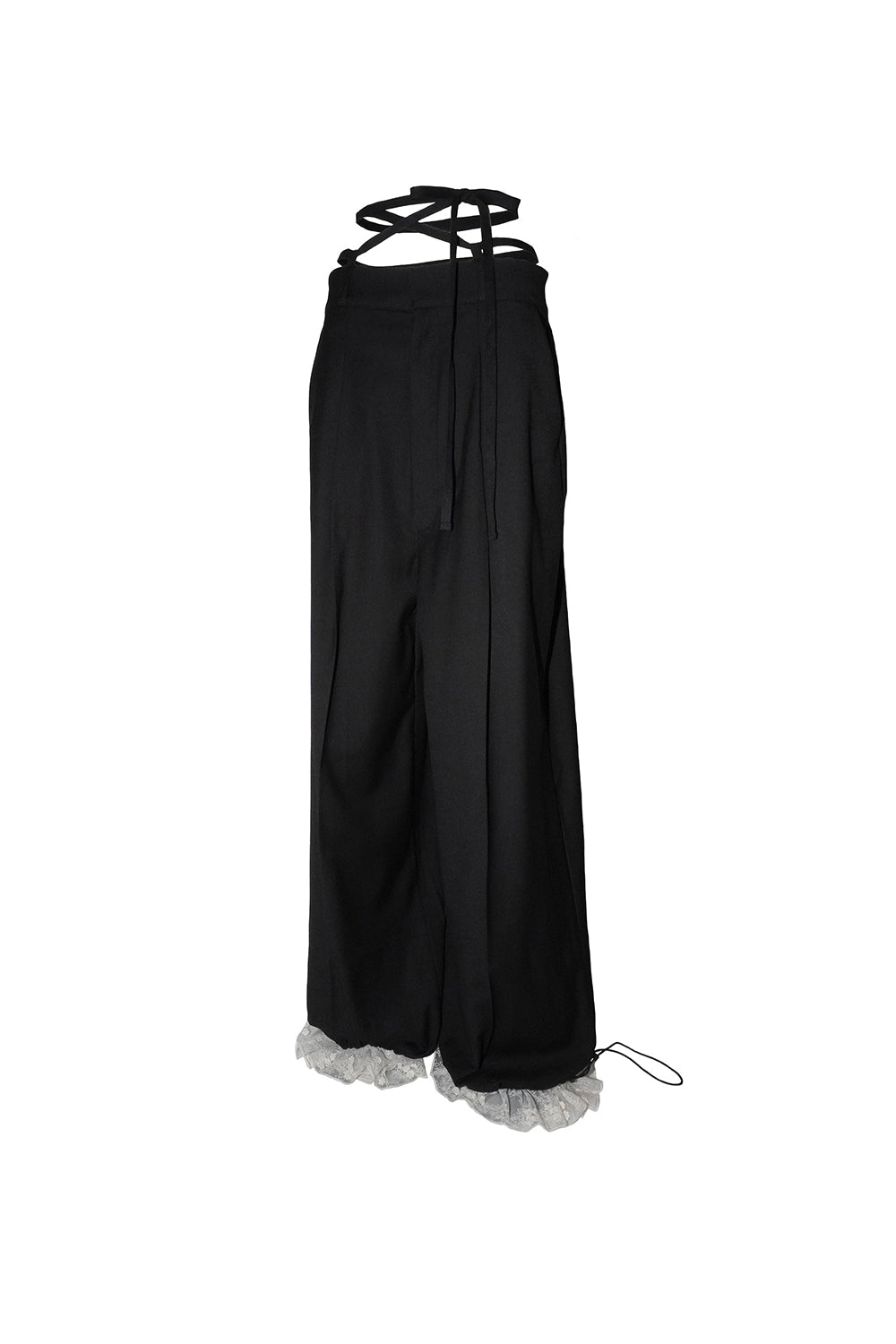 THEREDTHREAD】corded tailored pants lace