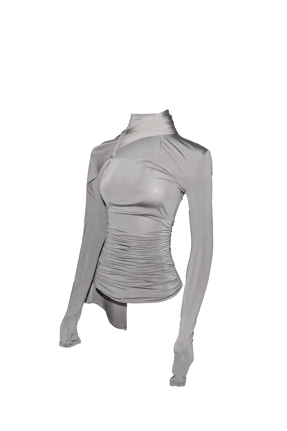 S asymmetric drape tops